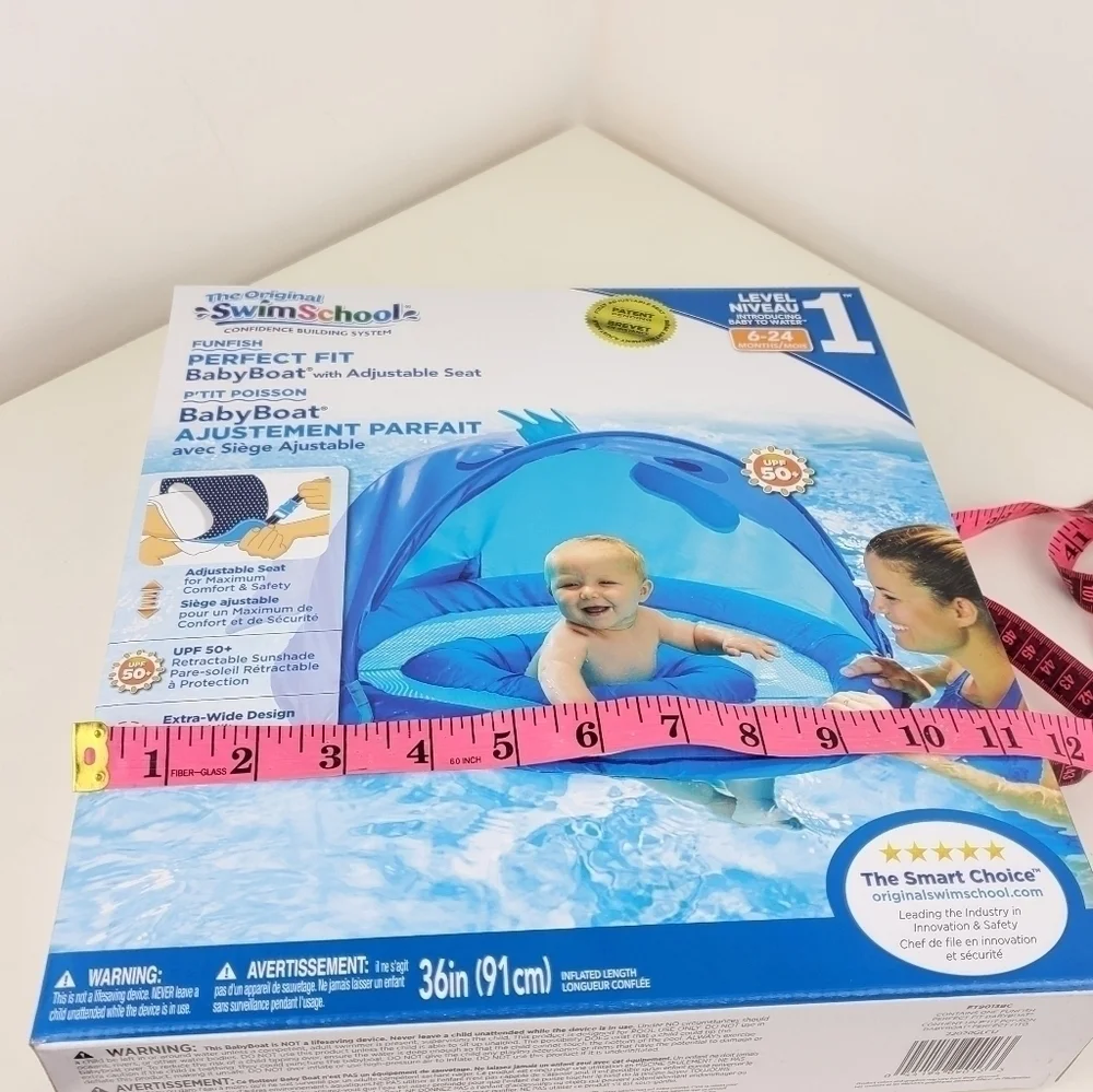 Kids SwimSchool Fun Fish BabyBoat in Blue by Aqua Leisure 6-24 months New - Picture 9 of 12